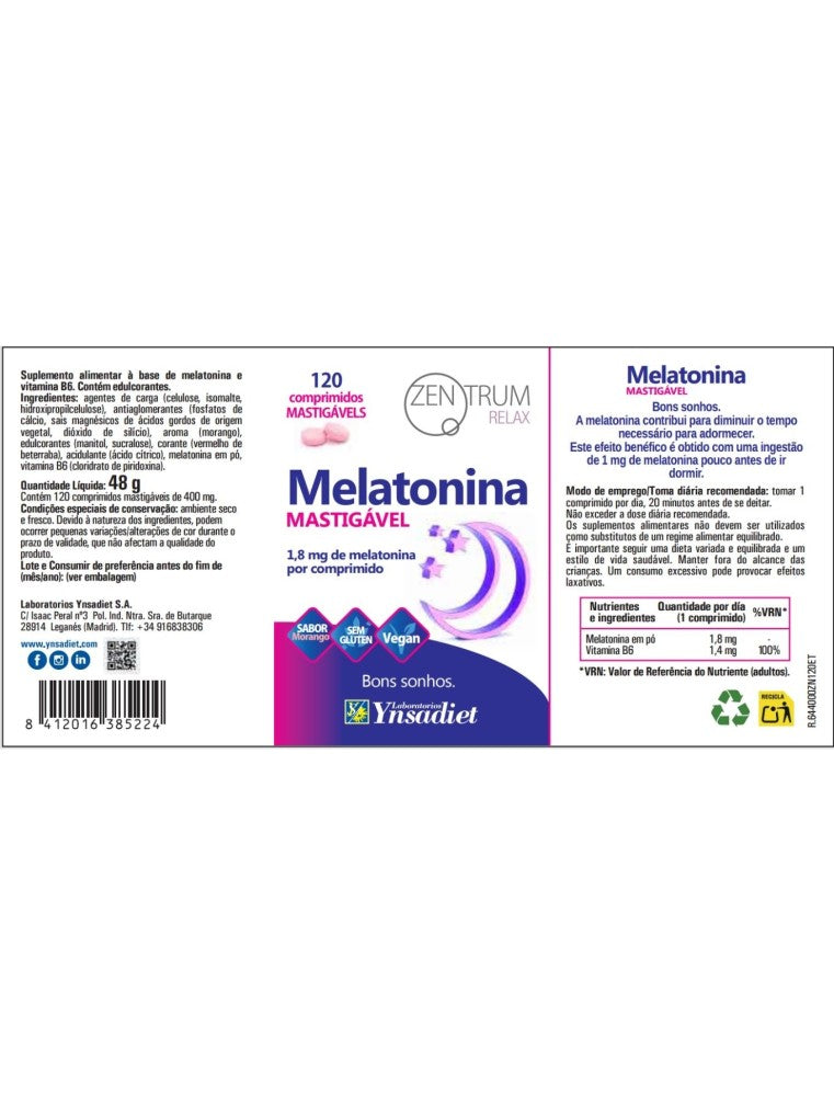 Melatonina 1 mg con Vitamina B6 -Masticable – Conciliar el sueño de forma natural