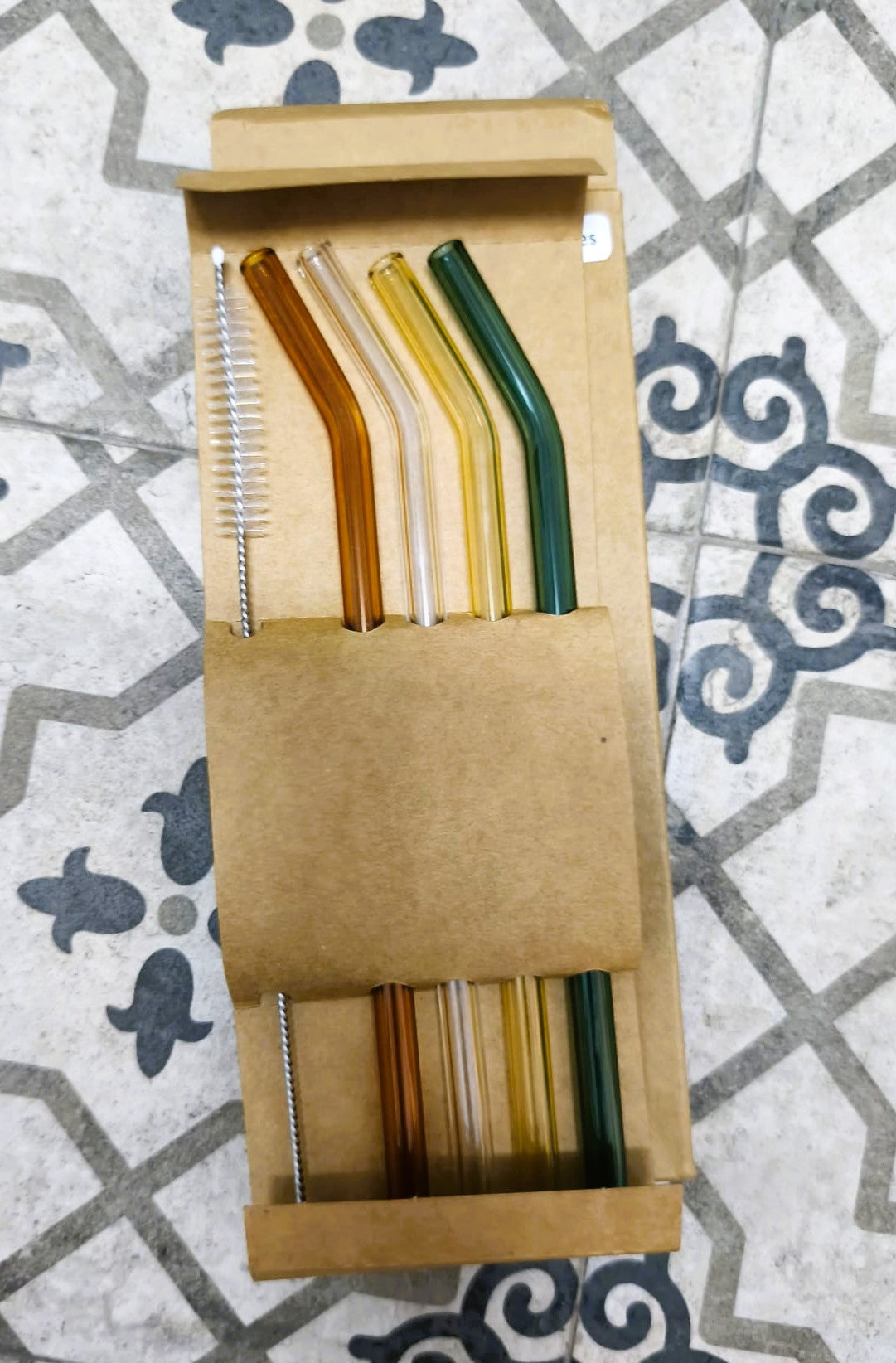 Pajitas de Vidrio Reutilizables – Colores Naturales