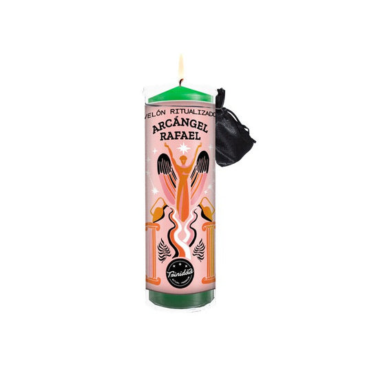Velón Ritualizado Arcángel Rafael – Sanación, calma y bienestar