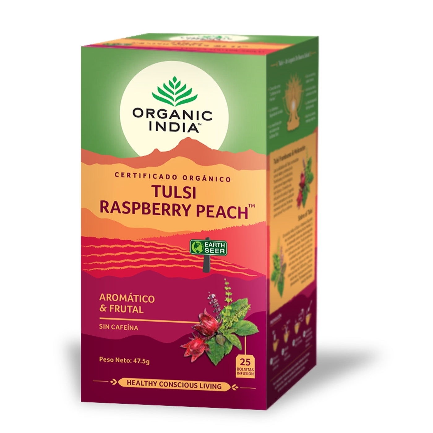 Tulsi Raspberry Peach – Infusión Aromática & Frutal (25 bolsitas)