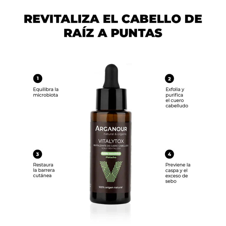 Vitalytox 50 ml - Revitalizante de cuero cabelludo -Exfoliante capilar natural