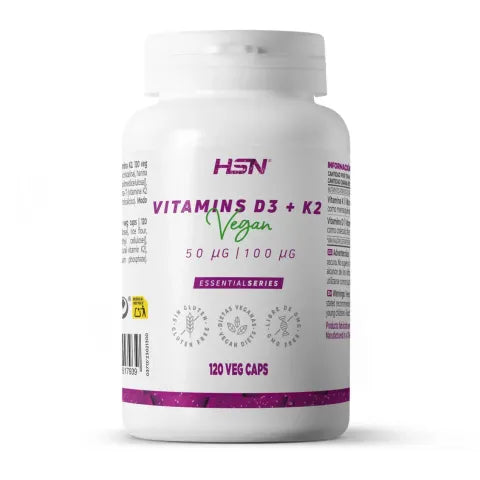 Vitamina D3 2000 UI + K2 MK7 100 mcg | Huesos y Defensas | 120 Cápsulas Veganas | Natural-eso